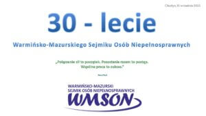 Tekst z napisem 30-lecie WMSON